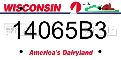 14065B3 Wisconsin License Plate