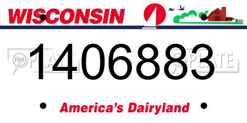 1406883 Wisconsin License Plate