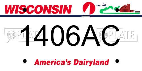 1406AC Wisconsin License Plate