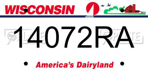 14072RA Wisconsin License Plate