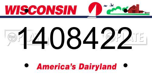 1408422 Wisconsin License Plate