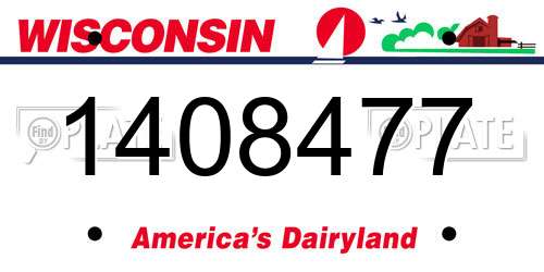 1408477 Wisconsin License Plate