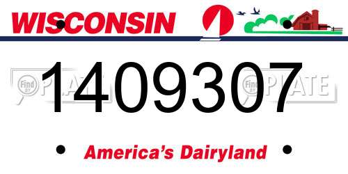 1409307 Wisconsin License Plate