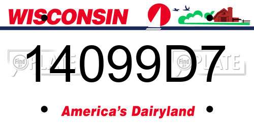 14099D7 Wisconsin License Plate