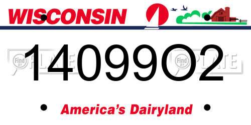 14099O2 Wisconsin License Plate