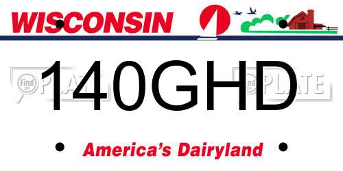 140GHD Wisconsin License Plate