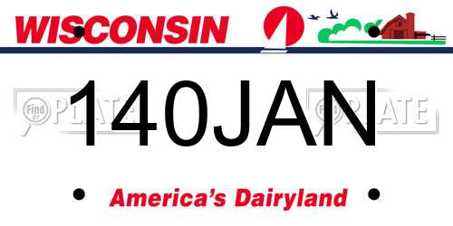 140JAN Wisconsin License Plate