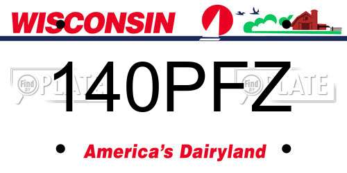 140PFZ Wisconsin License Plate