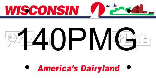 140PMG Wisconsin License Plate