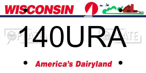 140URA Wisconsin License Plate