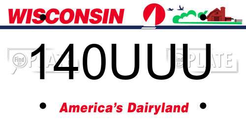 140UUU Wisconsin License Plate