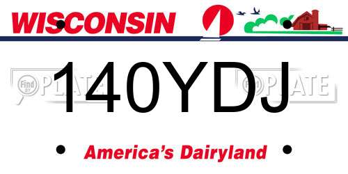 140YDJ Wisconsin License Plate