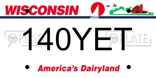 140YET Wisconsin License Plate