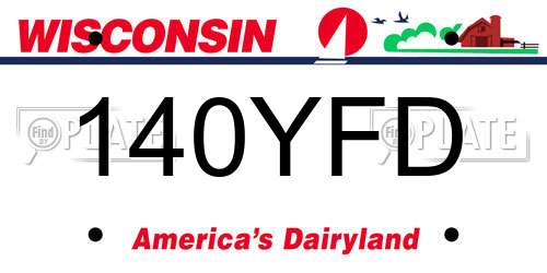 140YFD Wisconsin License Plate
