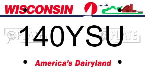 140YSU Wisconsin License Plate