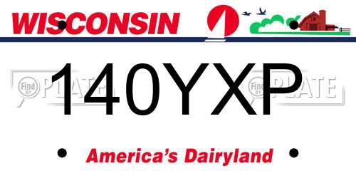140YXP Wisconsin License Plate
