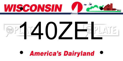 140ZEL Wisconsin License Plate