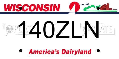 140ZLN Wisconsin License Plate