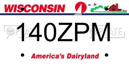 140ZPM Wisconsin License Plate
