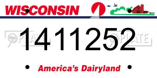 1411252 Wisconsin License Plate
