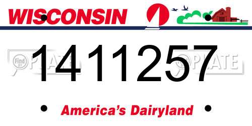 1411257 Wisconsin License Plate