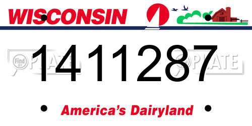 1411287 Wisconsin License Plate