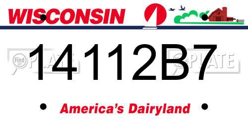 14112B7 Wisconsin License Plate