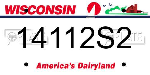14112S2 Wisconsin License Plate