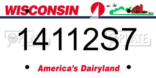 14112S7 Wisconsin License Plate