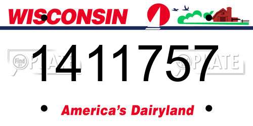 1411757 Wisconsin License Plate