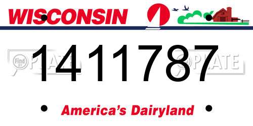 1411787 Wisconsin License Plate