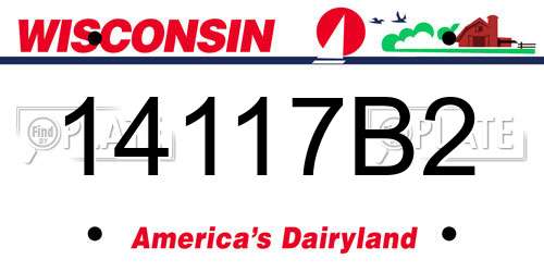 14117B2 Wisconsin License Plate