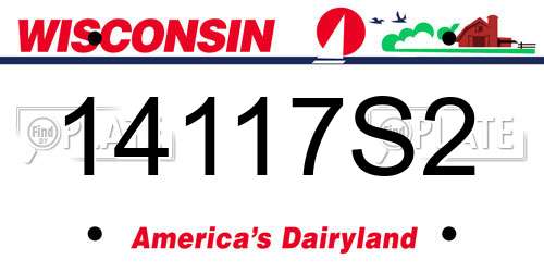 14117S2 Wisconsin License Plate