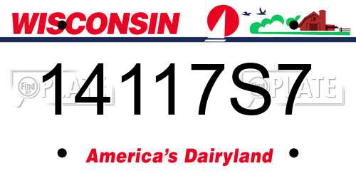 14117S7 Wisconsin License Plate