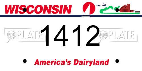 1412 Wisconsin License Plate