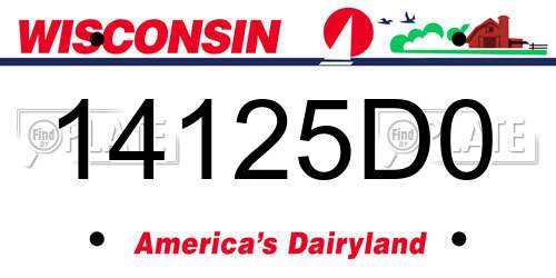 14125D0 Wisconsin License Plate