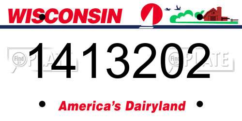 1413202 Wisconsin License Plate