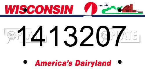 1413207 Wisconsin License Plate