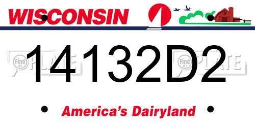 14132D2 Wisconsin License Plate