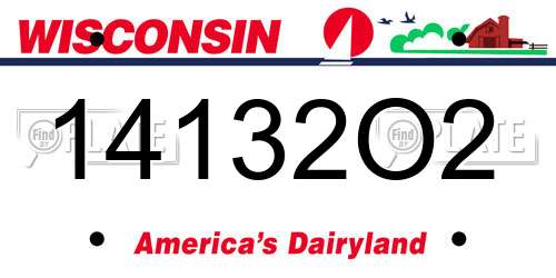 14132O2 Wisconsin License Plate