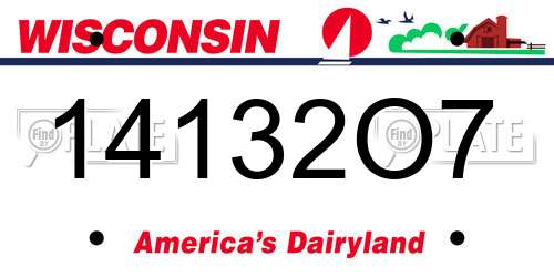 14132O7 Wisconsin License Plate