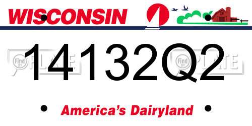 14132Q2 Wisconsin License Plate
