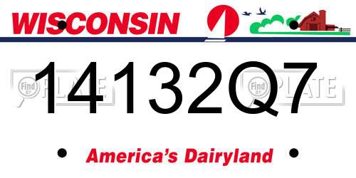 14132Q7 Wisconsin License Plate