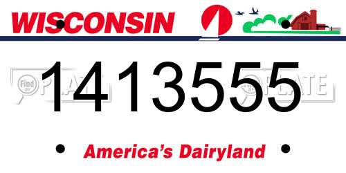 1413555 Wisconsin License Plate