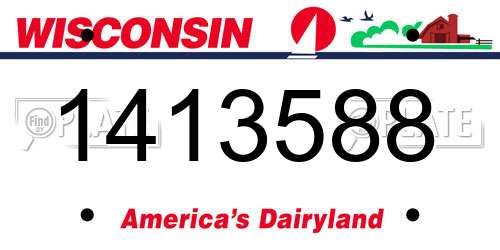 1413588 Wisconsin License Plate