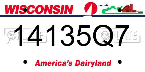 14135Q7 Wisconsin License Plate