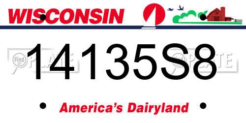 14135S8 Wisconsin License Plate