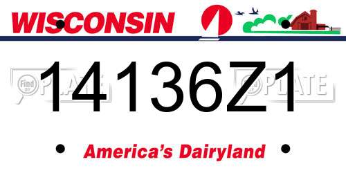 14136Z1 Wisconsin License Plate