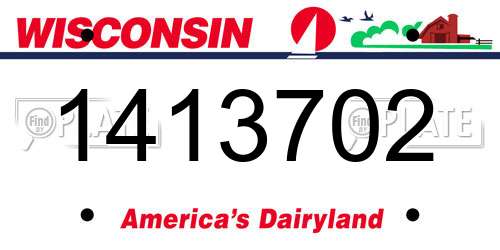 1413702 Wisconsin License Plate