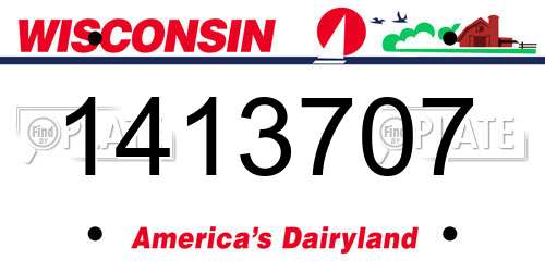 1413707 Wisconsin License Plate